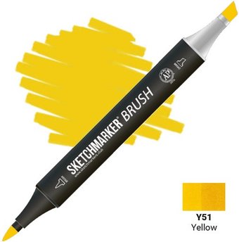 Маркер художественный Sketchmarker Brush Двусторонний Y51 SMB-Y51 (желтый)