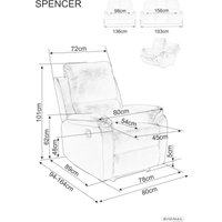 Кресло-кровать Signal Spencer 1 Raven 15 (серый) в Гомеле