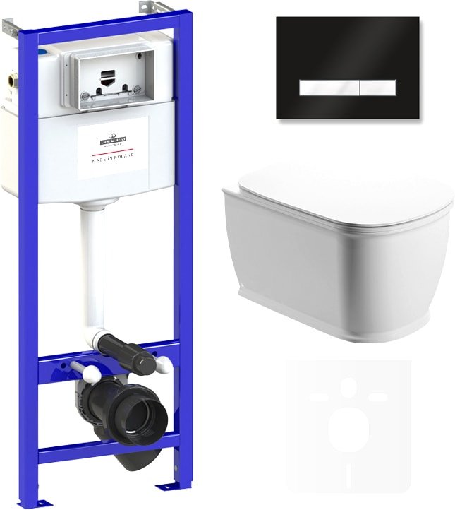 

Унитаз подвесной Lavinia Boho Relfix Bell Pro Rimless 6 в 1 75110007 (черный/белый стекло)