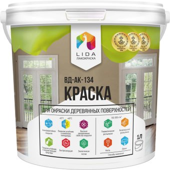 Краска LIDA ВД-АК-134 1 л (белый)