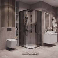 Душевой уголок Grossman Cosmo 80x80x195 300.K33.02.8080.21.10 (черный матовый/тонированное стекло)