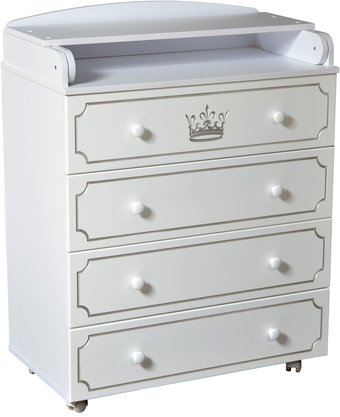 Детский комод Кедр Victoria 804 Crown (белый)