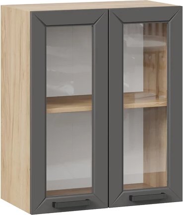 

Шкаф навесной Трия Лорас 1ВВ6С с двумя дверьми (дуб крафт золотой/холст вулкан)