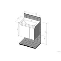  Briz Тумба подвесная Бьелла 60 с умывальником Фостер