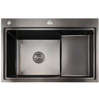 Кухонная мойка Stellar S7550NB-TU-L (нано черный, с доской)