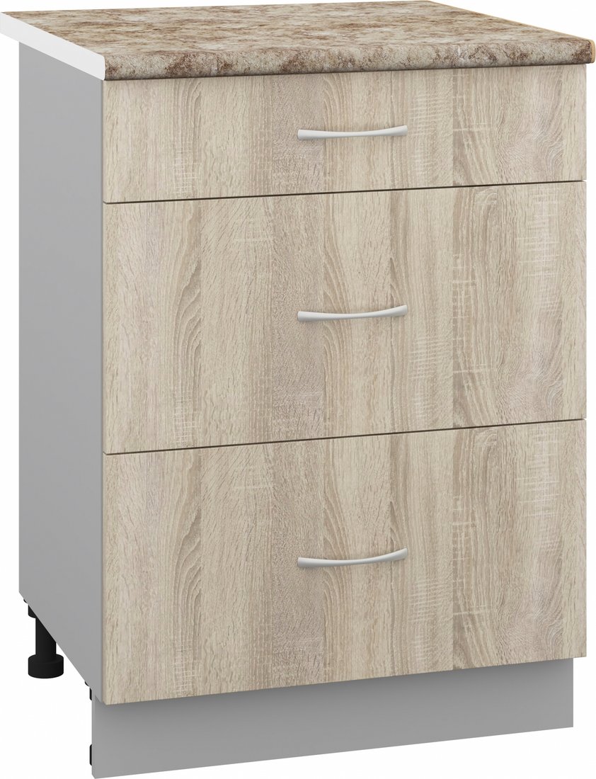 

Шкаф напольный Кортекс-мебель Корнелия Лира НШ60р3ш (дуб сонома/мадрид)