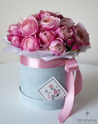 Флорилье Роза Сильвия Пинк в шляпной коробке S