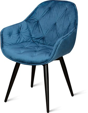 Стул с подлокотниками Aero B817-m Navy VL 26 BK (велюр, синий)