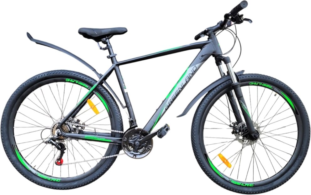 

Велосипед Greenland Everest 1.0 29 р.19 2025 (черный/зеленый)