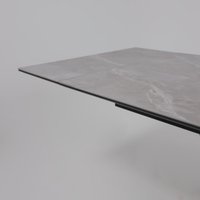 Кухонный стол Lepremo AV 2119 МДФ+керамика раздвижной 1200-1800x800 (серый матовый Larka Grey/черный)