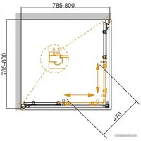 Душевой уголок Cezares Giubileo-A-2-80-Scorrevole-CP-Cr