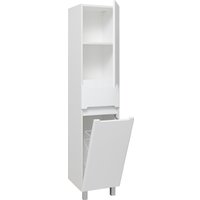  Runo Шкаф-пенал для ванной Парма 35 правый с корзиной (напольный/подвесной)