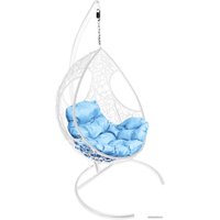Подвесное кресло M-Group Долька 11150103 (белый ротанг/голубая подушка)