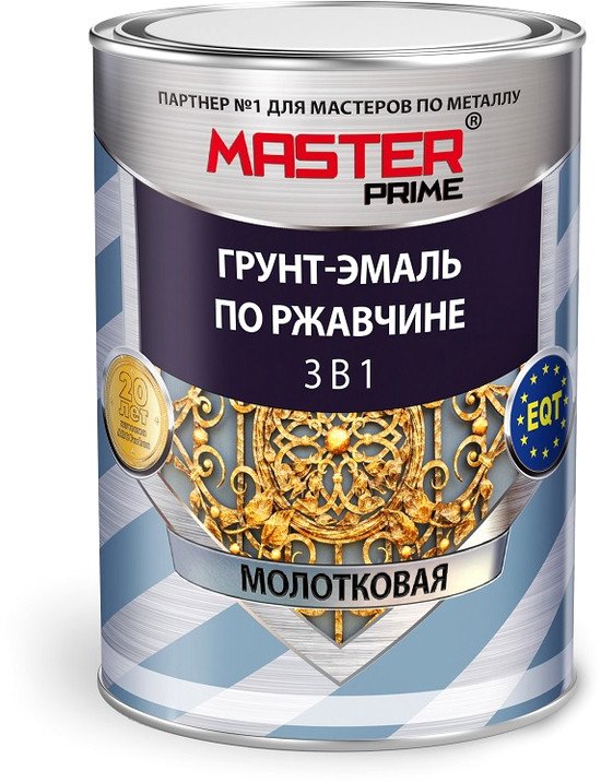 Эмаль Master Prime Молотковая 3 в 1 0.9 л (коричневый)