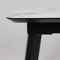 Кухонный стол Алвест AV 1209 120-160х80 (мрамор белый/черный)