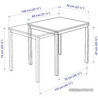 Кухонный стол Ikea Вангста 004.201.57 (черный/темно-коричневый)