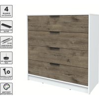 Комод Интерлиния Концепт КТ-К100 (дуб веллингтон/белый платинум)