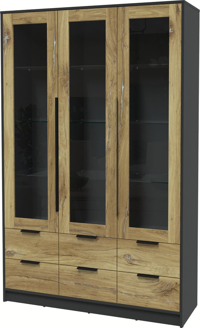 

Шкаф-витрина Интерлиния Концепт КТ-ШВ3 (дуб нокс/антрацит)