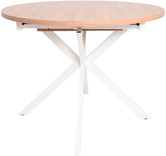 Кухонный стол Listvig Vega 100-135x75 (дуб канзас коричневый/белый)