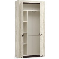 Шкаф распашной Олмеко Лючия 33.18 (бетон пайн белый/венге/белый)