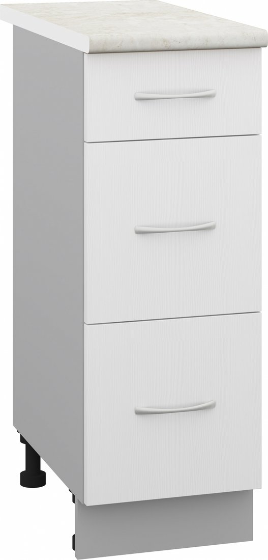 

Шкаф напольный Кортекс-мебель Корнелия Лира НШ30р3ш (белый/королевский опал)