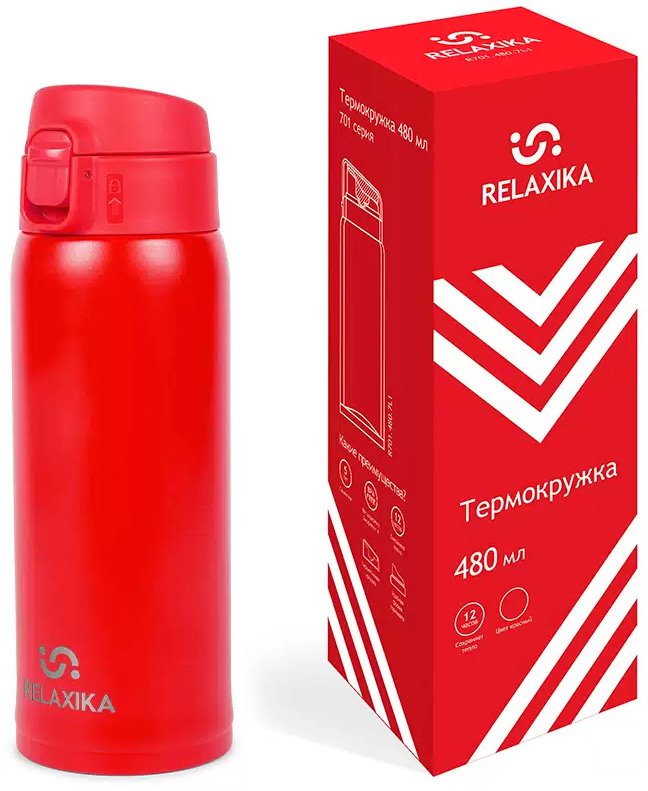 

Термокружка Relaxika 701 480мл (красный)