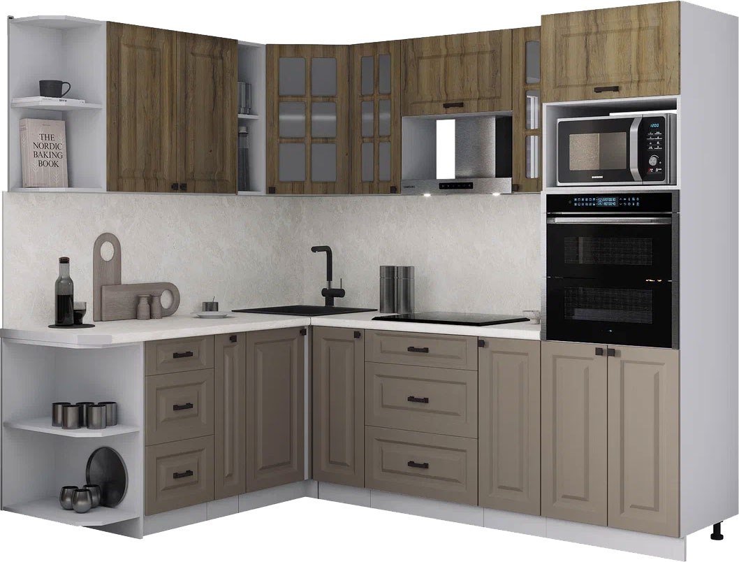 

Готовая кухня Интерлиния Мила Деко 1.88x2.4 LV (луна/дуб вотан/опал светлый)