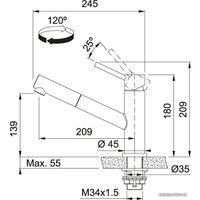 Смеситель Franke Orbit Pull Out (нержавеющая сталь)