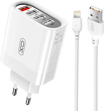 Сетевое зарядное XO Lightning L100 (белый)