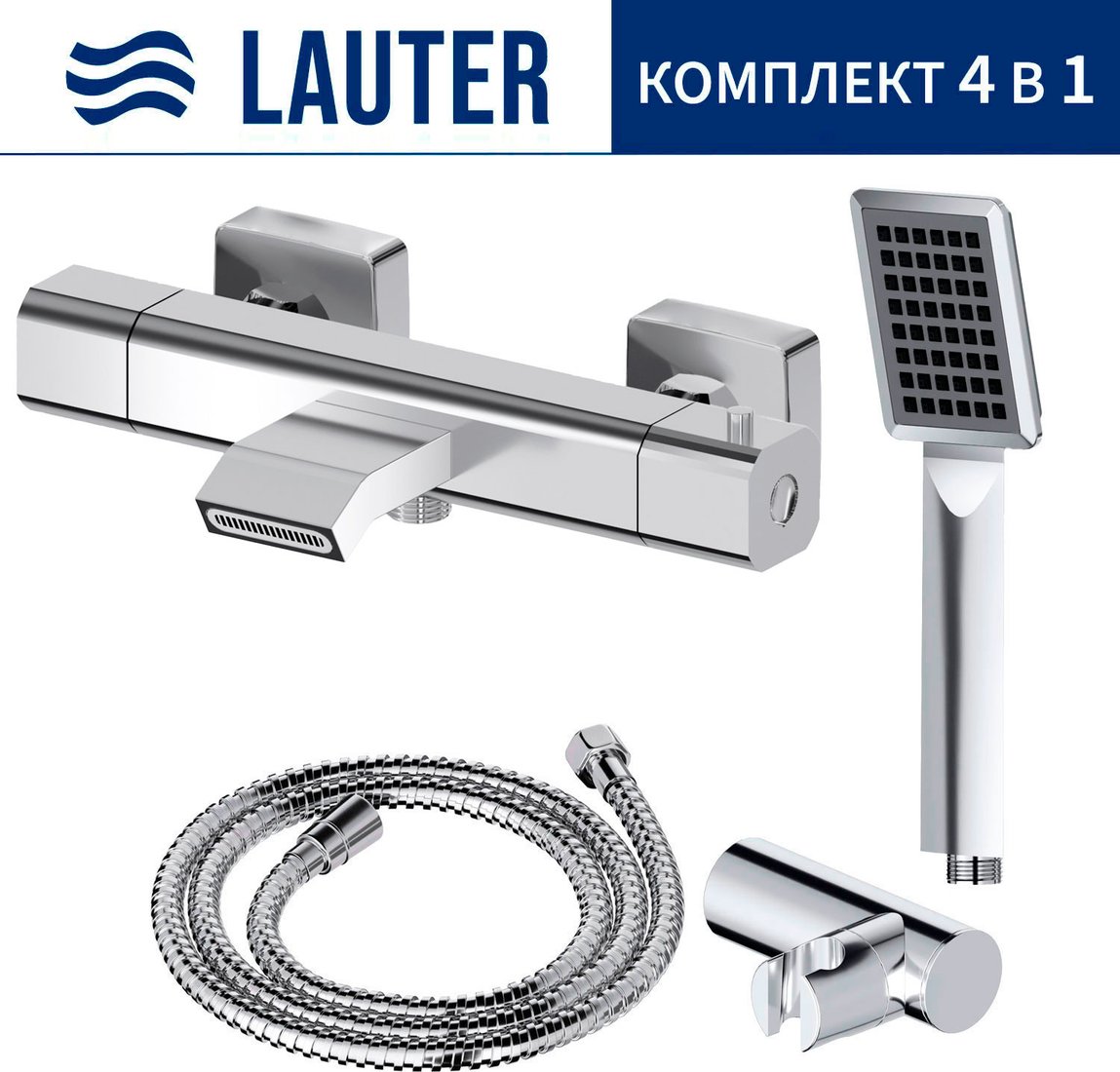 Смеситель Lauter Comfort 21YH40400 + 21СКFG80101C + 21S00103 + 21CKFS90120