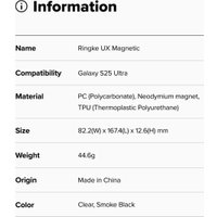 Чехол для телефона Ringke Ux Magnetic для Galaxy S25 Ultra Smoke Black