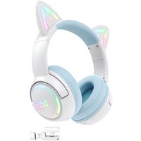 Наушники Onikuma GT838 Cat Ear (белый/голубой)