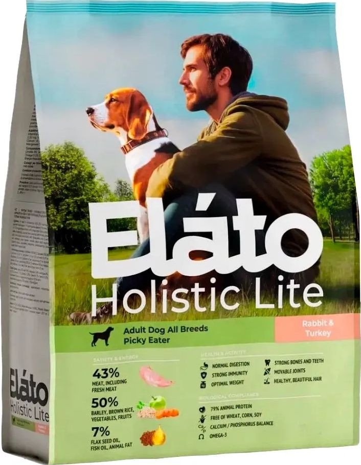 Сухой корм для собак Elato Holistic Lite Для привередливых собак с кроликом и индейкой (2 кг)