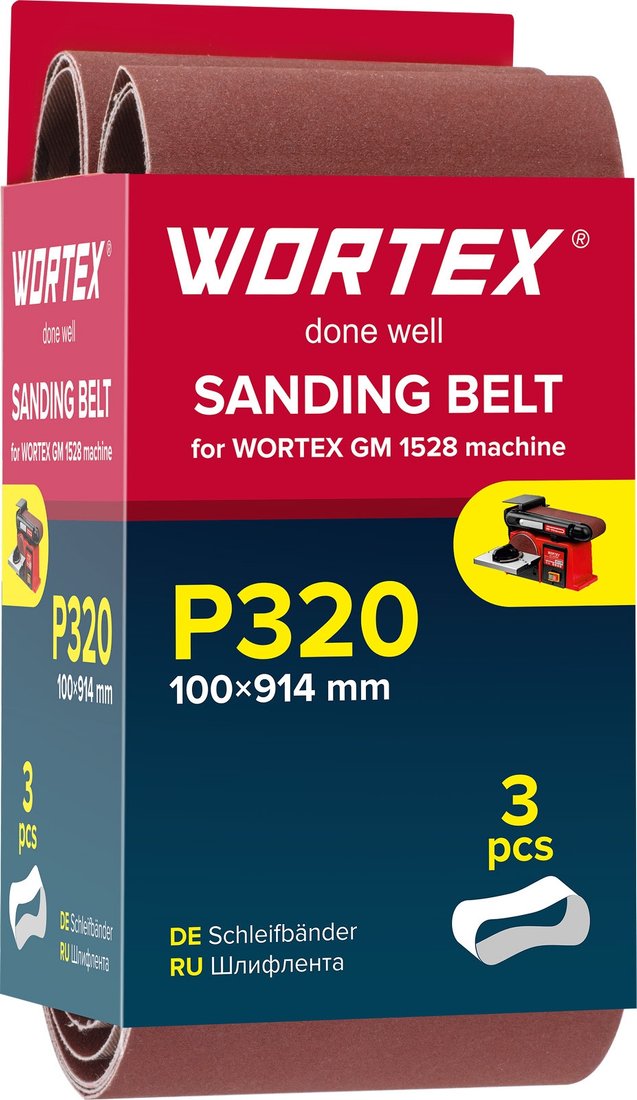Набор шлифлент Wortex 1325978 (3шт)