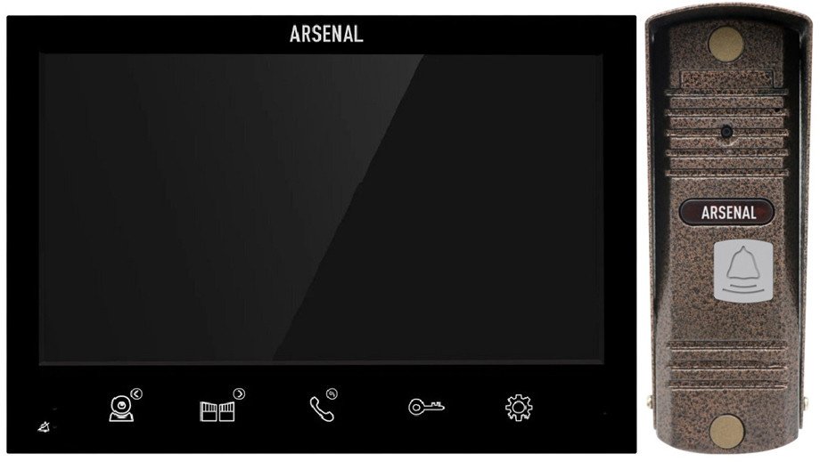 Комплект видеодомофона Arsenal Грация Pro (черный) + Триумф Pro (коричневый)