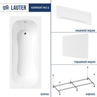 Ванна Lauter Sophia 160х70 21205160 (с каркасом, лицевым и торцевым экранами белого цвета)