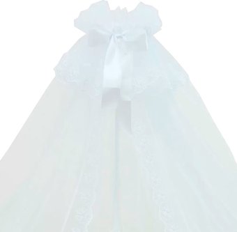 Балдахин на кроватку Alis Микросетка с кружевом (4 м, белый)