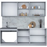 Готовая кухня Интерлиния Мила Лайт 2.2 (белый платинум/белый платинум/дуб бунратти)