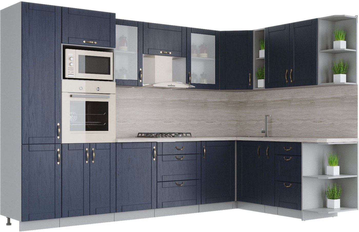 

Готовая кухня Интерлиния Мила Крафт 1.88x3.2 правая (дуб королевский)