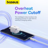 Кабель Baseus Explorer Series Fast Charging Cable Auto Power-Off For Overheating 100W USB Type-C - USB Type-C (1 м, белый)
