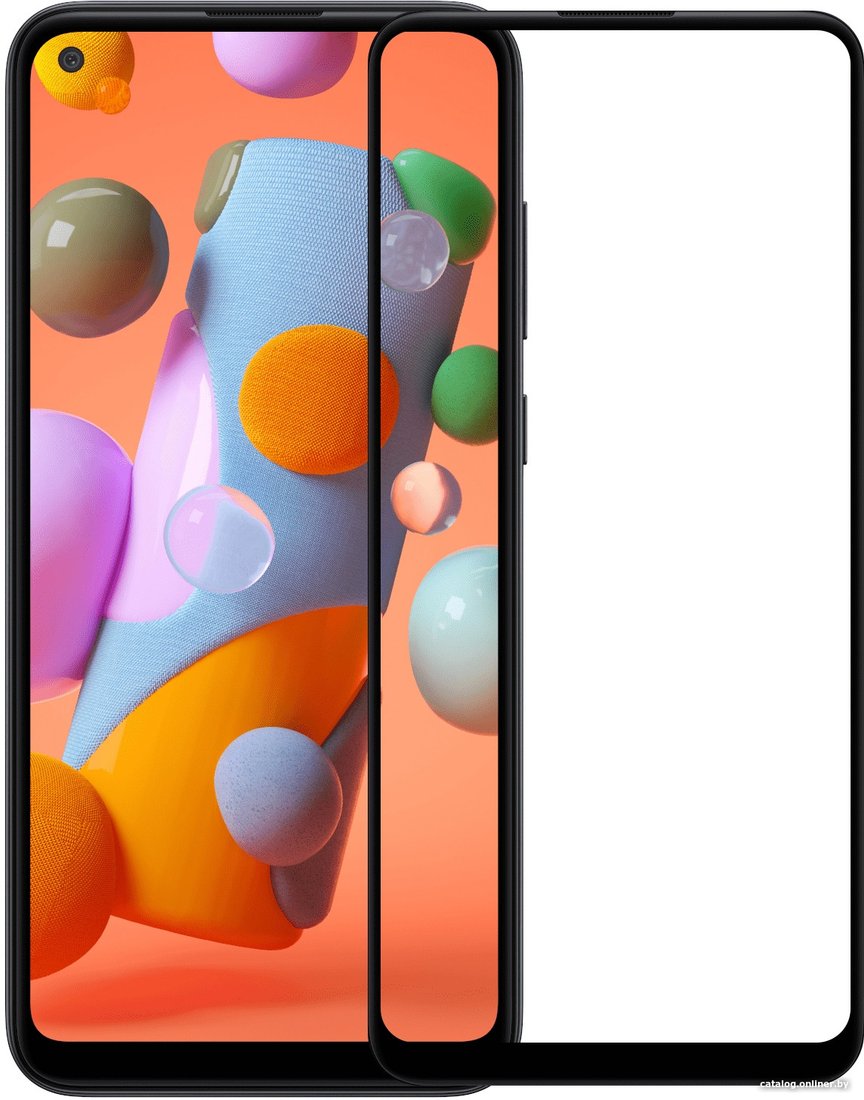 Защитное стекло Case Full Glue для Galaxy A11/M11 (черный глянец)