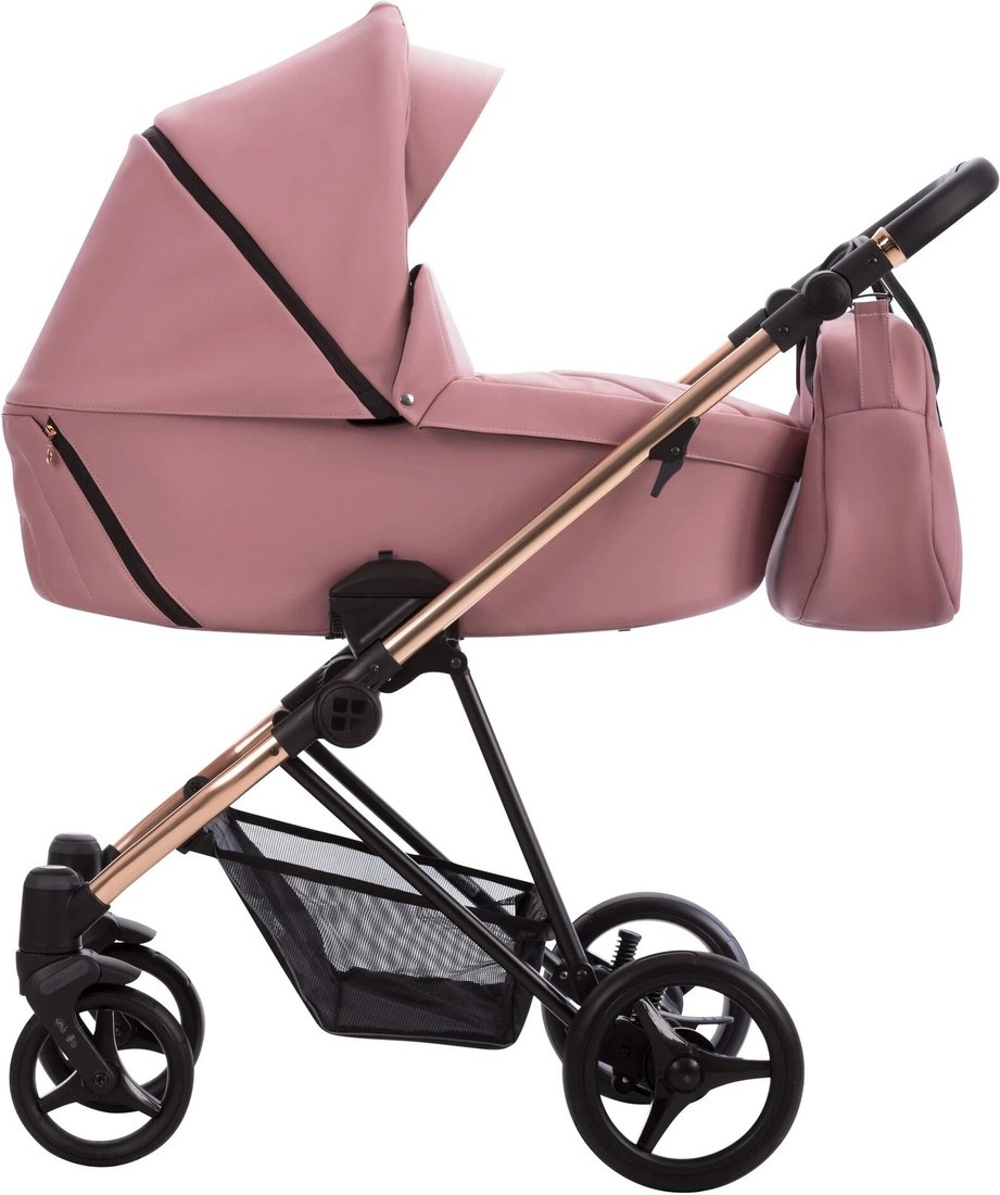 

Универсальная коляска BEBETTO Yoddi Premium Class (3 в 1, 05 розовая кожа/рама бронза)