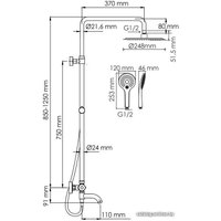 Душевая система  Wasserkraft A188.257.155.WM Thermo