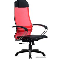 Офисное кресло Metta SU-1-BK Комплект 4, Pl тр/сечен (пластиковые ролики, красный)