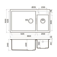 Кухонная мойка Omoikiri Tedori 86-2-LB-ES (эспрессо)