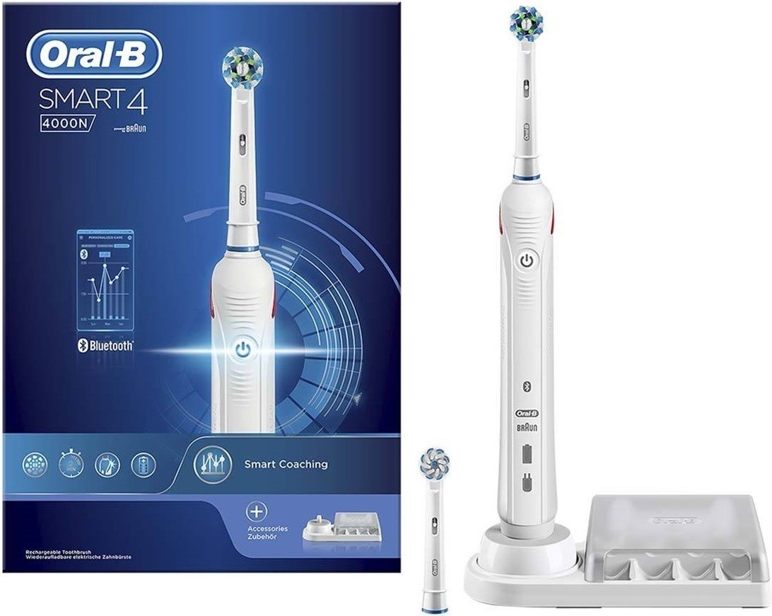 

Электрическая зубная щетка Oral-B Smart 4 4000N Cross Action + Sensi UltraThin D601.525.3 (белый)