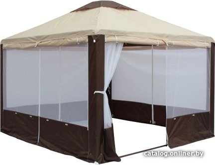 Тент-шатер Митек Пикник-Элит 3x3 м (бежевый/коричневый)