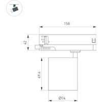 Трековый светильник Arlight LGD-DYKE-4TR-R75-16W Warm3000 BK 38 deg 052284