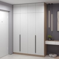 Шкаф распашной Soma Lord Black 4-х створчатый 160x240 (дуб сонома/белый)