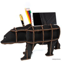 Органайзер настольный Eco-Wood-Art Медведь (черный)
